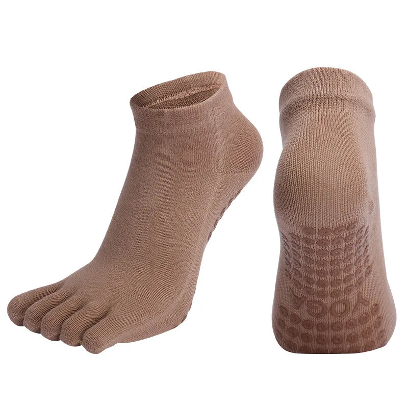 Pilates Dance Gym Yoga Socks Cotton Five-Finger Non-Slip Sports Socks Breathable Quick-Dry Elasticity Fitness Socks
