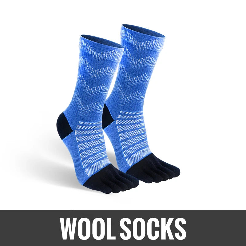 Merino Wool Thermal Socks for Men Moisture Wicking Thicken Warm Ski Hiking Cushioning Compression Sports Toe Socks
