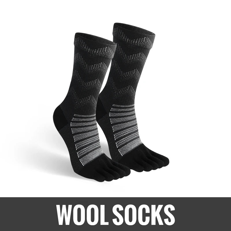 Merino Wool Thermal Socks for Men Moisture Wicking Thicken Warm Ski Hiking Cushioning Compression Sports Toe Socks