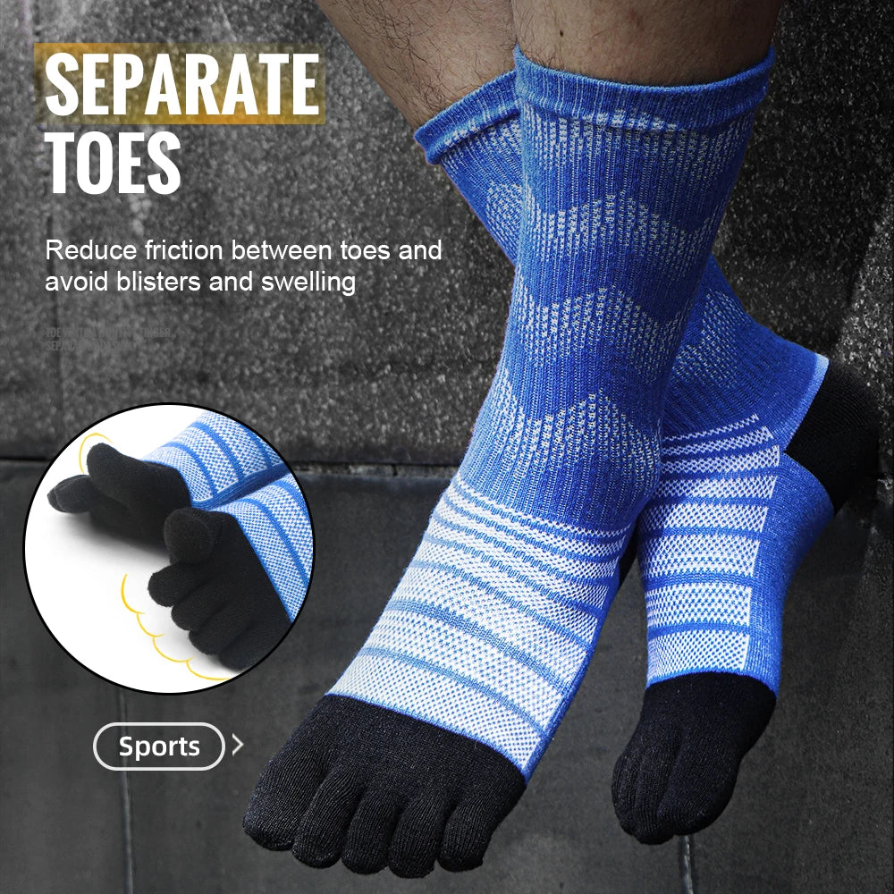 Merino Wool Thermal Socks for Men Moisture Wicking Thicken Warm Ski Hiking Cushioning Compression Sports Toe Socks