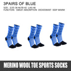 Merino Wool Thermal Socks for Men Moisture Wicking Thicken Warm Ski Hiking Cushioning Compression Sports Toe Socks