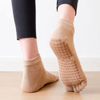 Pilates Dance Gym Yoga Socks Cotton Five-Finger Non-Slip Sports Socks Breathable Quick-Dry Elasticity Fitness Socks
