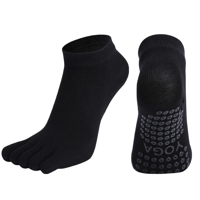 Pilates Dance Gym Yoga Socks Cotton Five-Finger Non-Slip Sports Socks Breathable Quick-Dry Elasticity Fitness Socks