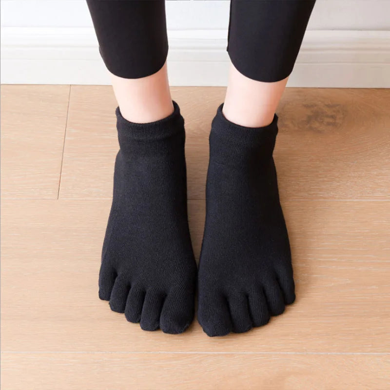 Pilates Dance Gym Yoga Socks Cotton Five-Finger Non-Slip Sports Socks Breathable Quick-Dry Elasticity Fitness Socks